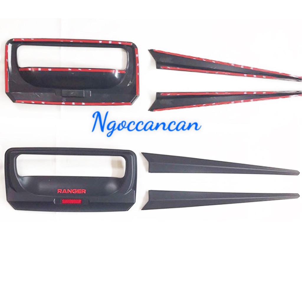 Bộ 5 Chi Tiết Ốp Hõm, Tay Cửa Cốp Ford Ranger 2015-2021