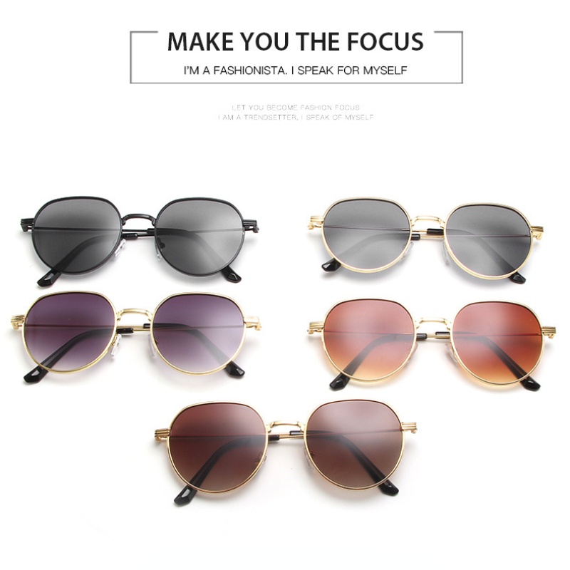 (KIQI-FASHION) COD Kính Mát Gọng Kim Loại Tròn Chống Tia Uv400 Phong Cách Phương Tây Cổ Điển Thời Trang Cho Nam Và Nữ