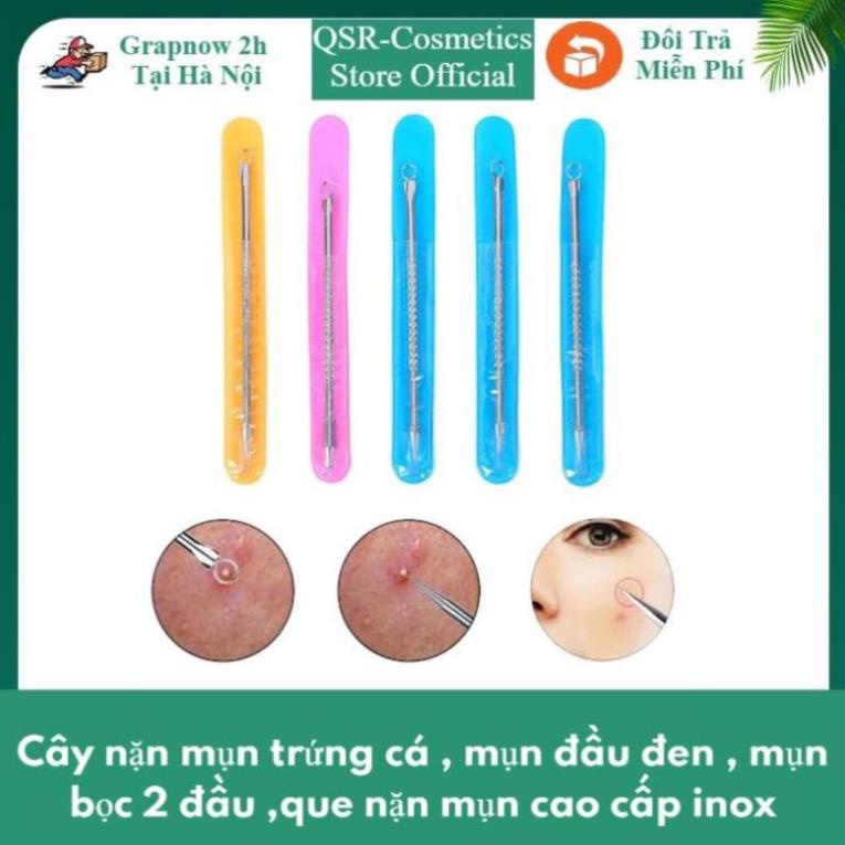Cây nặn mụn trứng cá , mụn đầu đen , mụn bọc 2 đầu ,que nặn mụn cao cấp inox