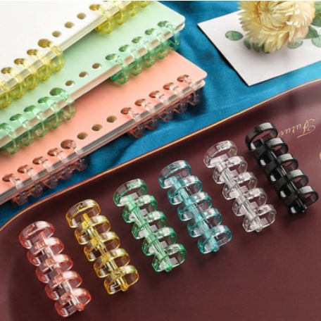 gáy còng lò xo tháo rời 5 lỗ trong suốt PKS3 bìa ngăn trang bìa binder
