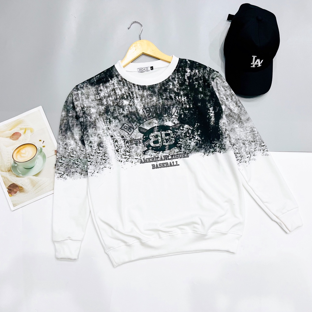 Áo nỉ Balenciaga loang in logo sẵn 2 màu siêu hot