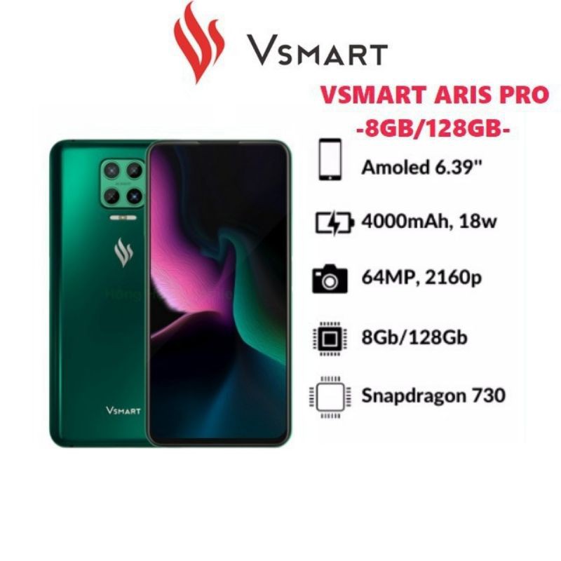 Điện thoại Vsmart Aris Pro 8/128GB chính hãng BH 18 tháng