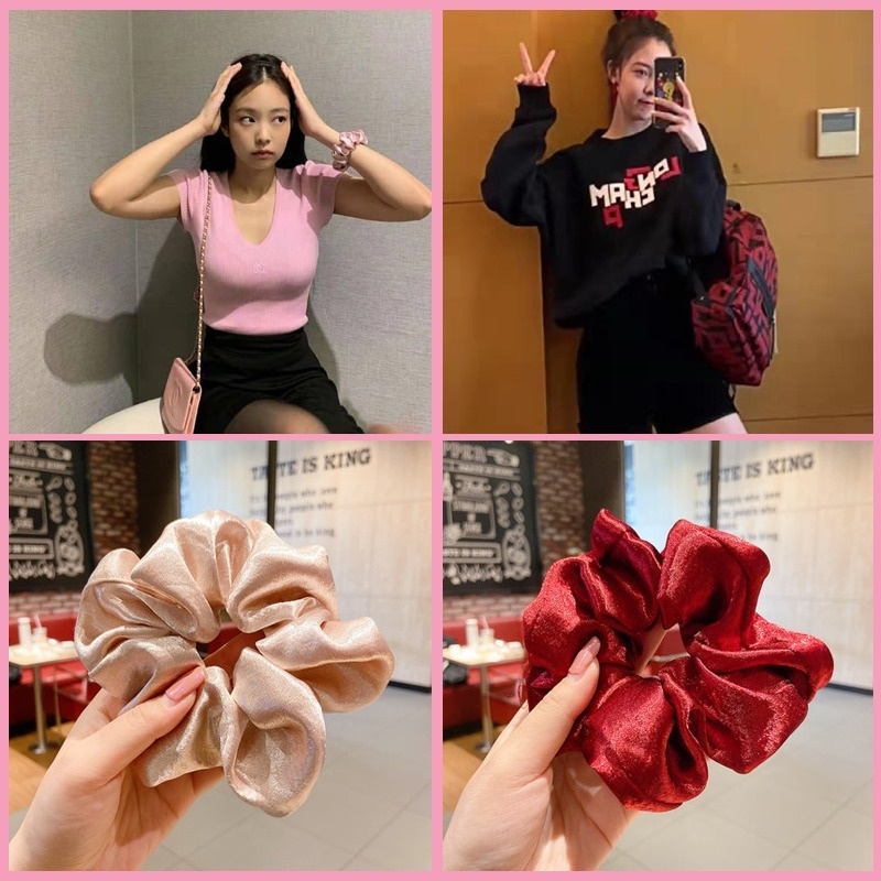 Dây cột tóc satin gắn bóng phong cách Hàn Quốc đơn giản