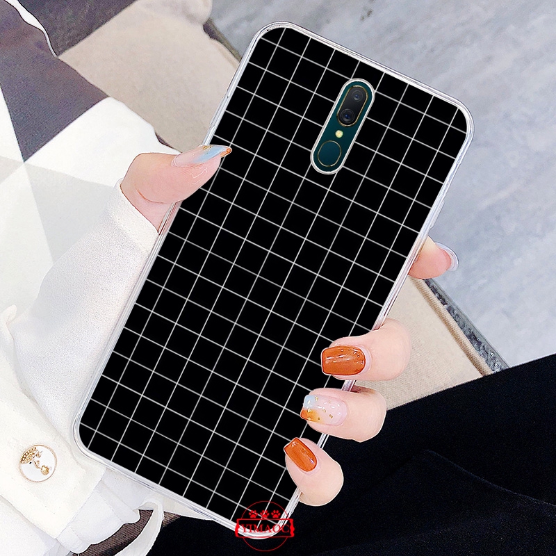 Ốp điện thoại TPU dẻo trong suốt in họa tiết kẻ ô 132Q cho OPPO A3S A5 A37 A39 A5S A7 A59 F1S F3 A1 F5 F7 F9 Pro | BigBuy360 - bigbuy360.vn