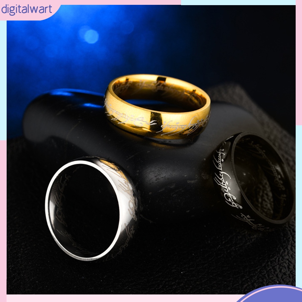 Nhẫn Thép Không Gỉ Bản Rộng 6mm Khắc Chữ Thời Trang Dành Cho Các Cặp Đôi