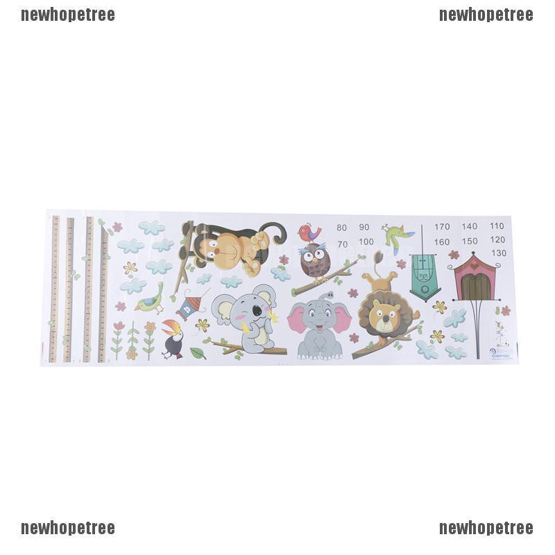 Miếng Dán Tường Hình Động Vật Đo Chiều Cao Cho Bé