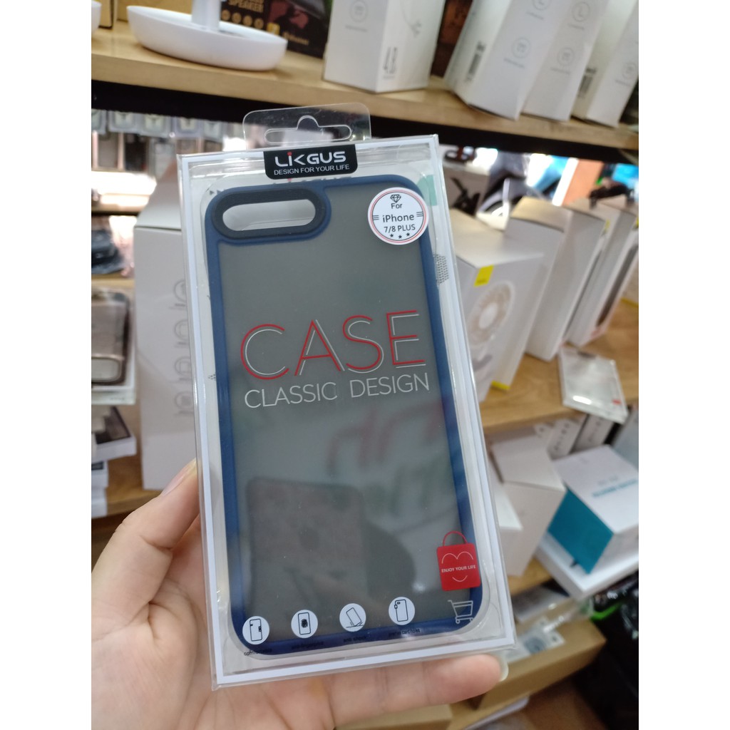 Ốp lưng likgus nhám chống Vân tay iPhone 7 Plus/ 8 Plus Chính hãng chống sốc