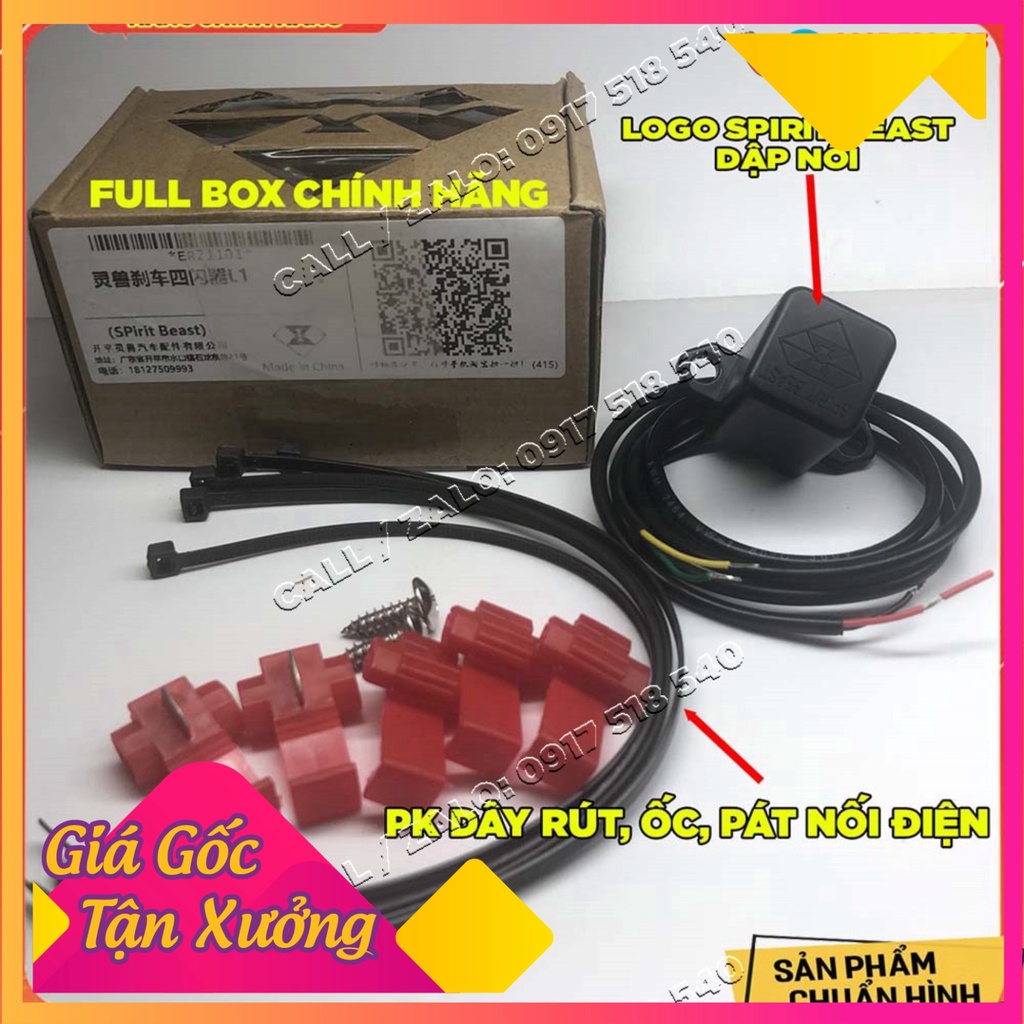 Rờ le nhấp nháy Đèn Led chính hãng SPIRIT BEAST cho mô tô - xe máy ( dùng chế hazard tặng công tắc )  (Ảnh Sp thật)