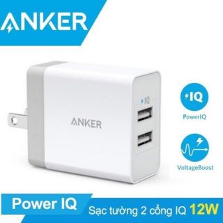 Cốc sạc 2 cổng hỗ trợ sạc nhanh hiệu anker a2129