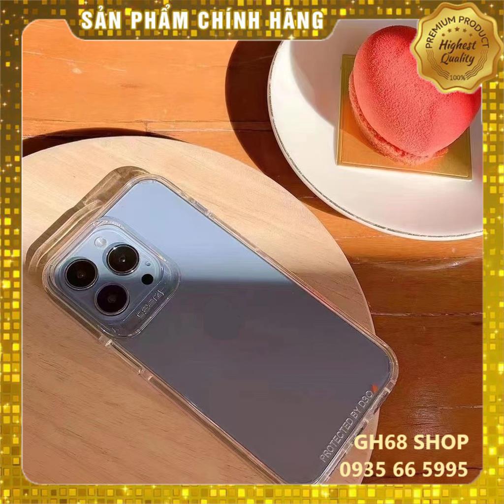 Ốp Lưng Kính Viền Dẻo Trong Iphone 14 / iPhone 13 / iPhone 12 - Hãng GEAR4 Chống Ố