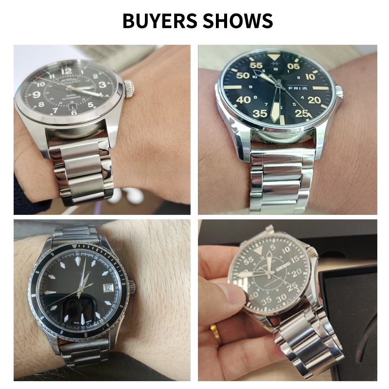 Dây Đeo Đồng Hồ Bằng Thép Không Gỉ Rộng 16 18 20 21 22 23 24 26mm