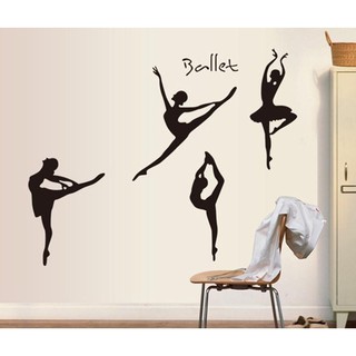 Decal Dán Tường Cô Gái Múa Ba Lê hoa lụa gương tròn hồ cá mini trang trí chụp ảnh tranh đính đá phong cảnh chỉ lụa