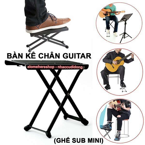 Bàn kê chân đánh guitar dễ dàng gấp gọn có thể tận dụng làm ghế sub linh hoạt