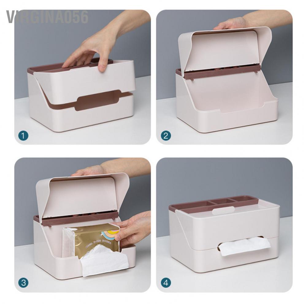 Có thể bán buôn Hộp đựng khăn giấy để bàn Chủ hộ gia đình Hộp đựng đa năng cho phòng khách Hàng giao ngayVirgina056