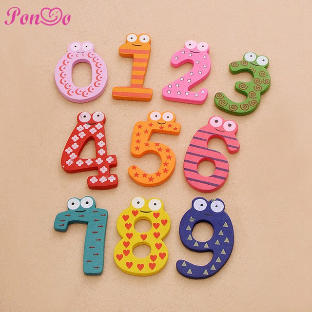 Set 10 Chữ Số Bằng Gỗ Có Nam Châm Gắn Tủ Lạnh Cho Bé