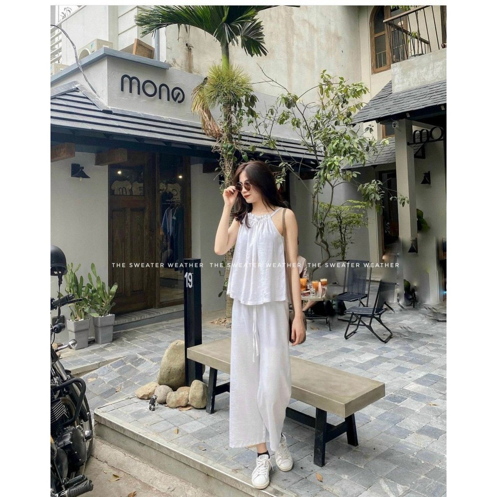 Set Yếm Đũi 2 Dây Mix Quần Suông Cực Hot | BigBuy360 - bigbuy360.vn