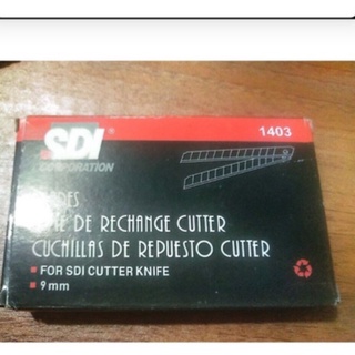 01 ống(ống gồm 10 lưỡi dao rọc giấy, dao trổ bé( sdi 1403 - 9mm)và dao trổ to( 18mm-1404)