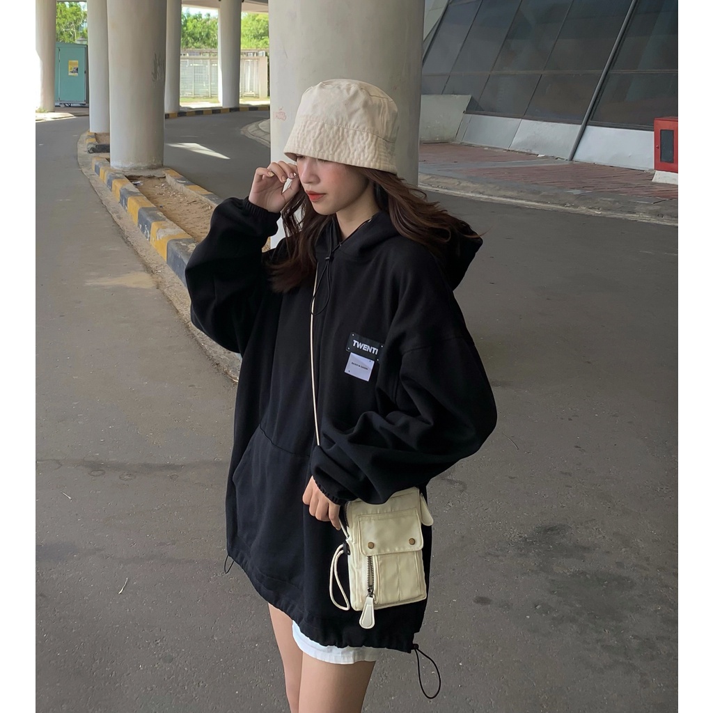 Áo hoodie TWENTI tag ngực in nổi thời trang