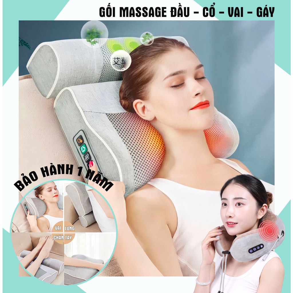 Gối massage cổ vai gáy toàn thân đa năng MAZ5, massage lưng, cổ, vai, gáy - Máy massage cổ cao cấp chính hãng