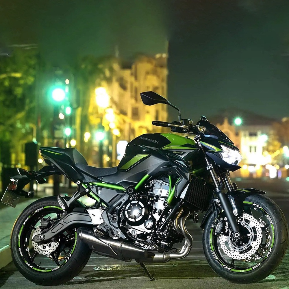 Miếng Dán Phản Quang Trang Trí Bánh Xe Mô Tô Kawasaki Z650 Chống Thấm Nước