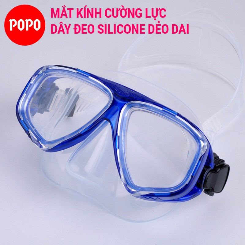 Mặt nạ lặn cận độ cận từ 1.5 độ đến 8.0 độ mắt KÍNH CƯỜNG LỰC POPO Collection