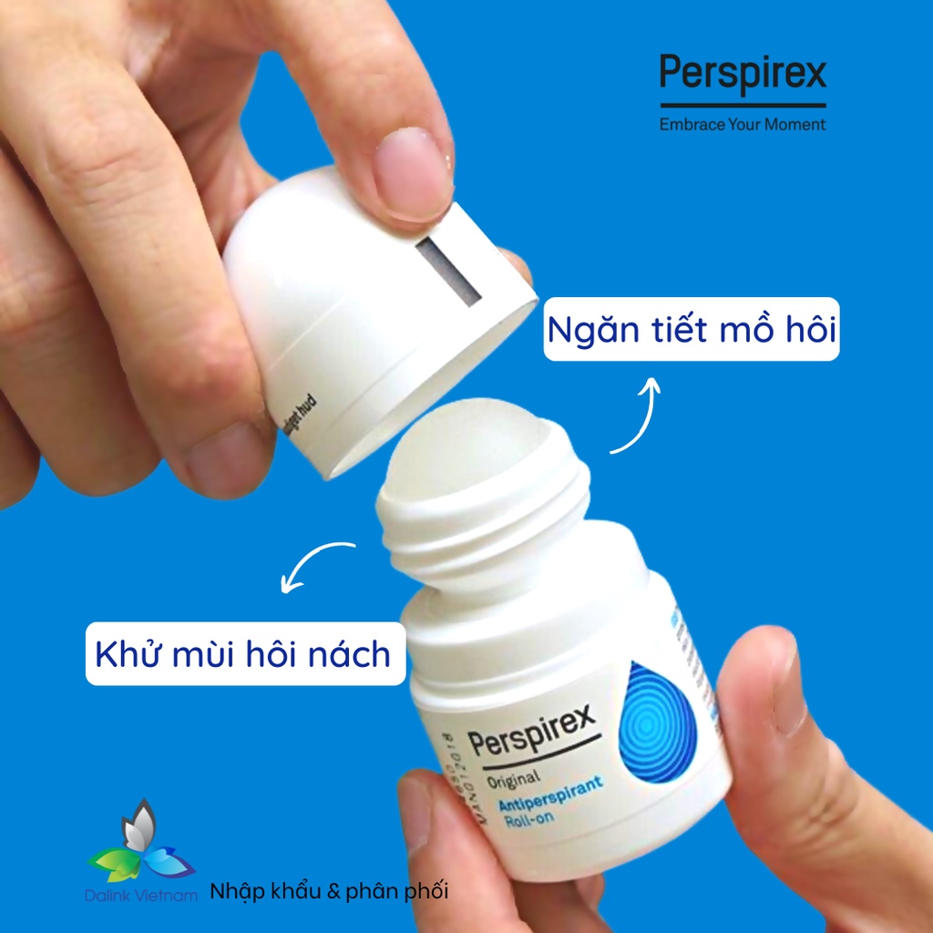 Lăn nách Perspirex Original: lăn khử mùi hôi nách và ngăn tiết mồ hôi loại vừa