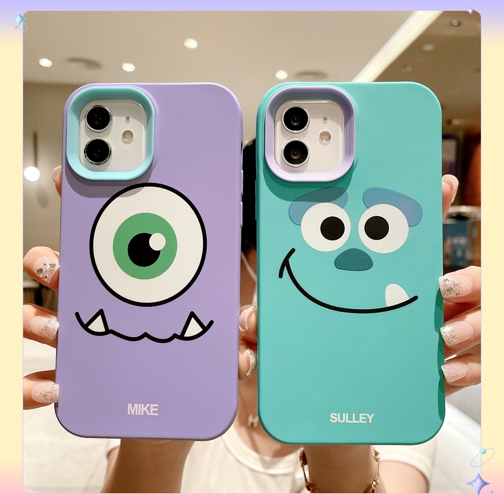 Ốp Điện Thoại silicone Lỏng Dày Dặn Hình Quái Vật Dễ Thương 2 Trong 1 Cho iphone 6s 7 8 plus XR 11 12 13 pro max Màu Sắc
