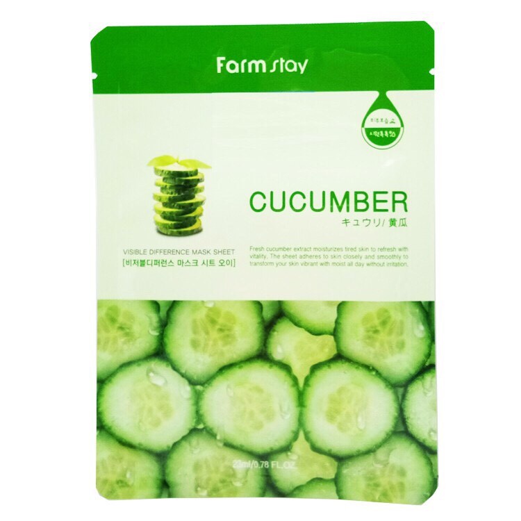 Mặt nạ dưa chuột Hàn Quốc - Mask cucumber Farm stay 23ml