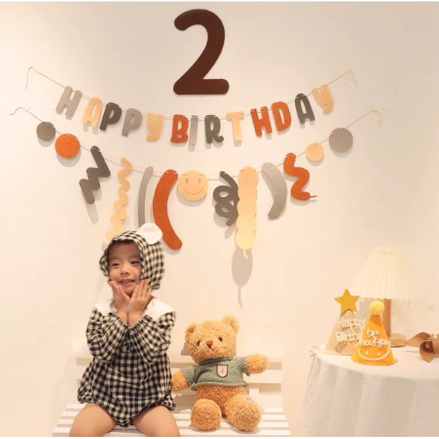 Dây Chữ HAPPY BIRTHDAY Vải Dạ / Giấy Phong Cách Hàn Quốc phụ kiện trang trí sinh nhật đẹp