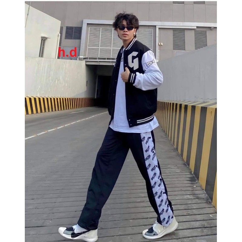 Áo bomber G chữ trắng phối tay TH6
