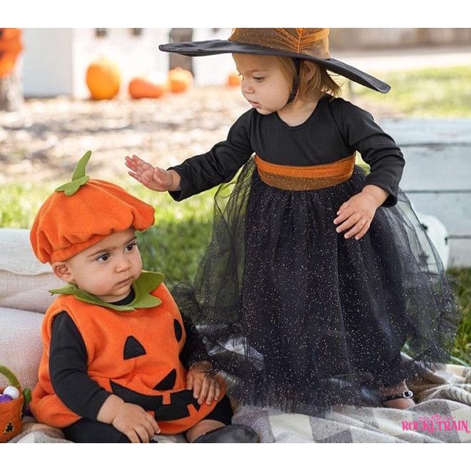 Bộ đồ hóa trang Halloween hình quả bí ngô cho bé