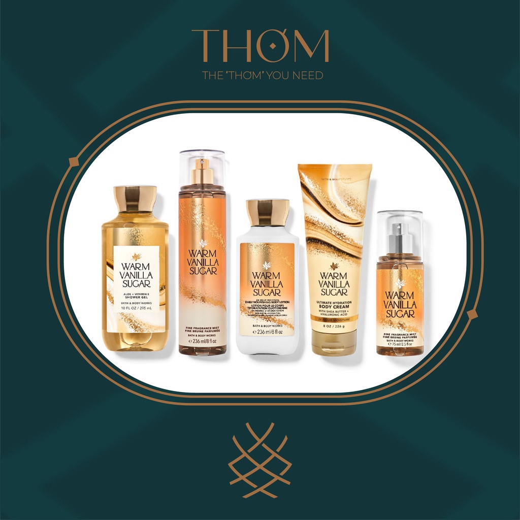 WARM VANILLA SUGAR | Sản Phẩm Tắm Dưỡng Xịt Thơm Toàn Thân Bath & Body Works