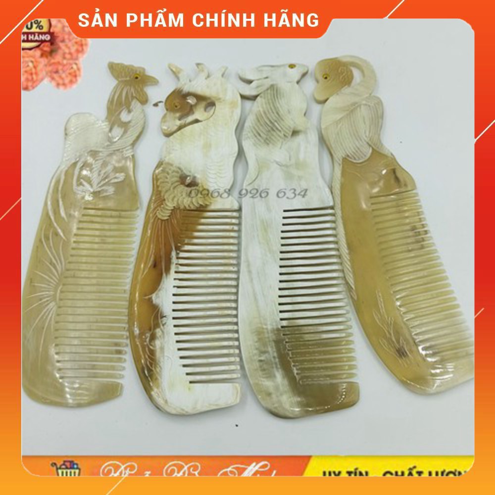 Lược chải tóc mới từ sừng 12 con giáp FREESHIP Lược chải đầu sừng trâu cao cấp [Hot]