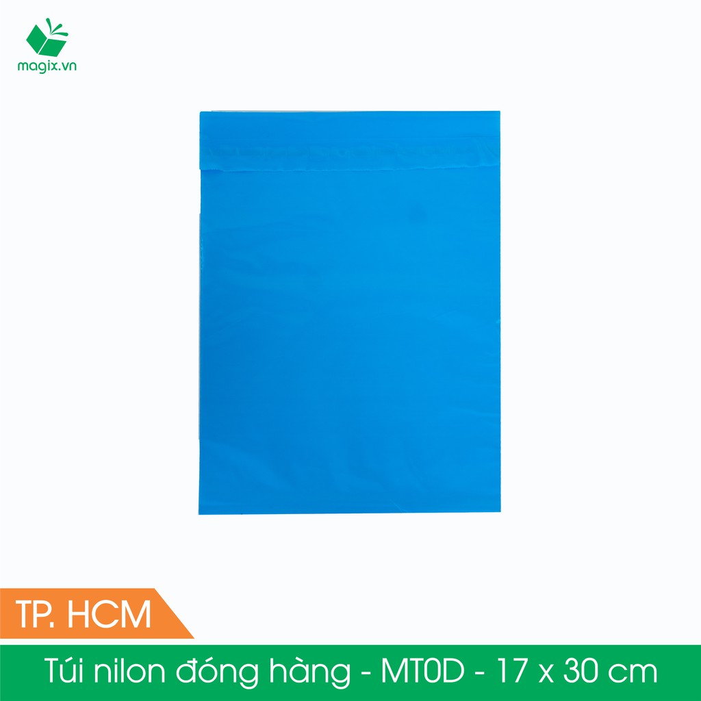 MT0D - 17x30 cm - Túi nilon gói hàng - 100 túi niêm phong đóng hàng màu xanh dương