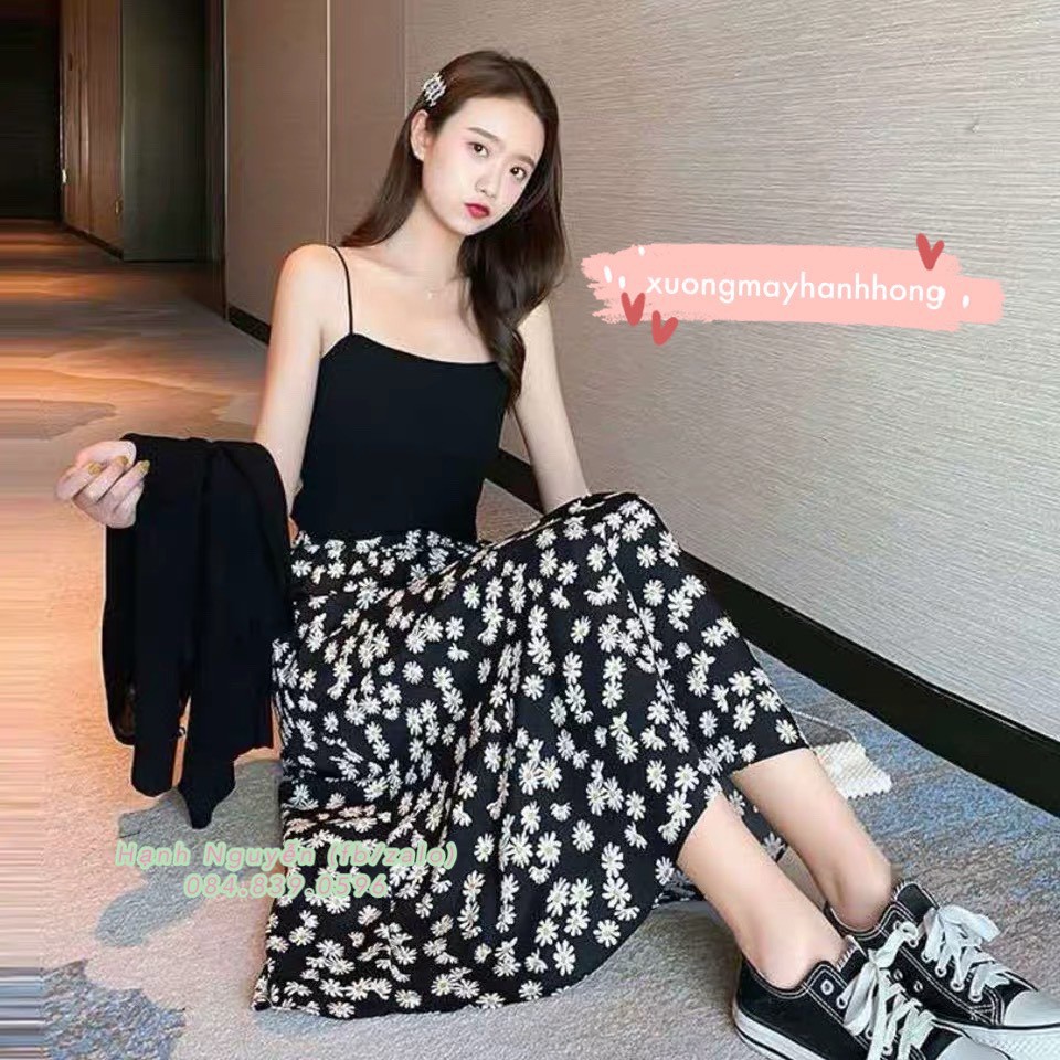 [ Mã WASTAPR giảm 10K đơn 50K] Chân váy hoa cúc Ulzzang trẻ trung - Chân váy hoa nhí dáng dài - Xưởng May Hạnh Hồng | BigBuy360 - bigbuy360.vn