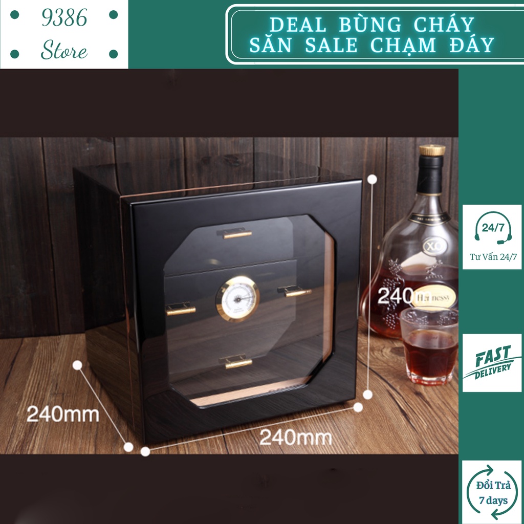 Tủ bảo quản xì gà, Tủ cigar mini cao cấp giữ ẩm TCG2009 9386 STORE