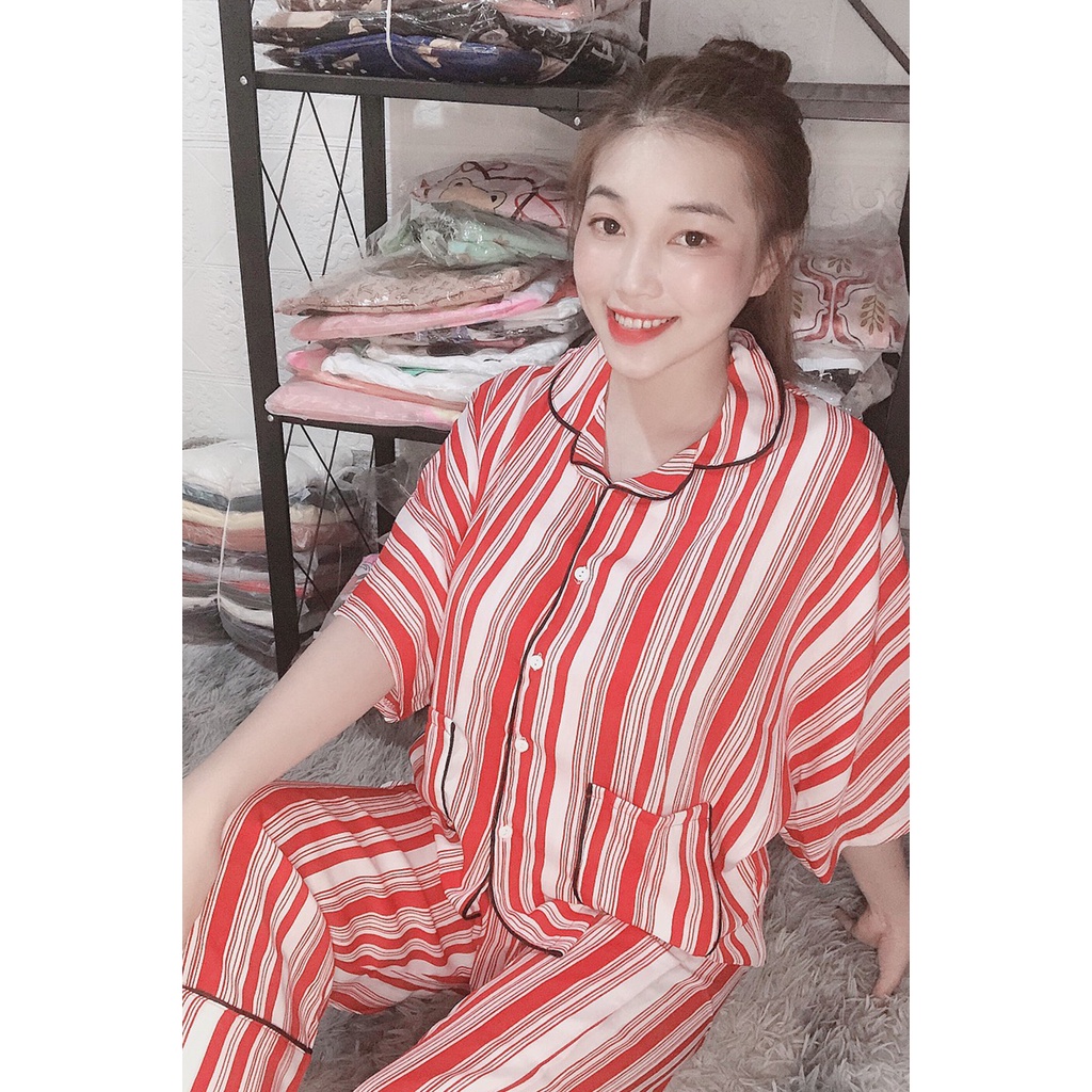 Đồ bộ cánh dơi - Sọc đỏ trắng
