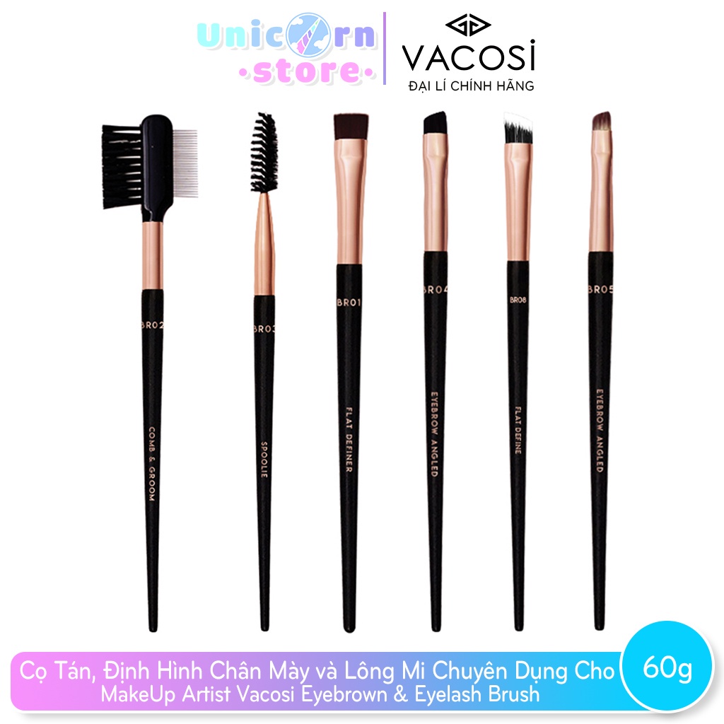 Cọ Tán, Định Hình Chân Mày và Lông Mi Chuyên Dụng Cho MakeUp Artist Vacosi Eyebrown & Eyelash Brush