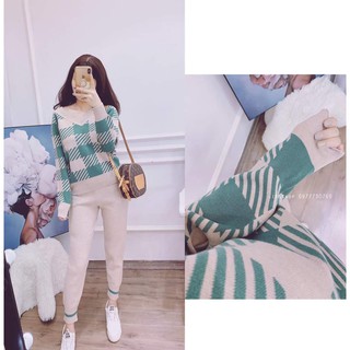 Set bộ len kẻ hàng QCCC chất đẹp