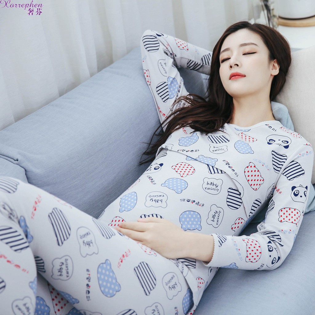Bộ Đồ Ngủ Vải Cotton Ấm Áp Xinh Xắn Cho Nữ | BigBuy360 - bigbuy360.vn