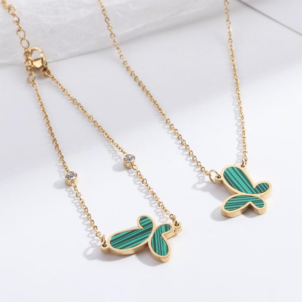 USNOW Vòng cổ Choker Mặt Vỏ Sò Xanh Sang Trọng