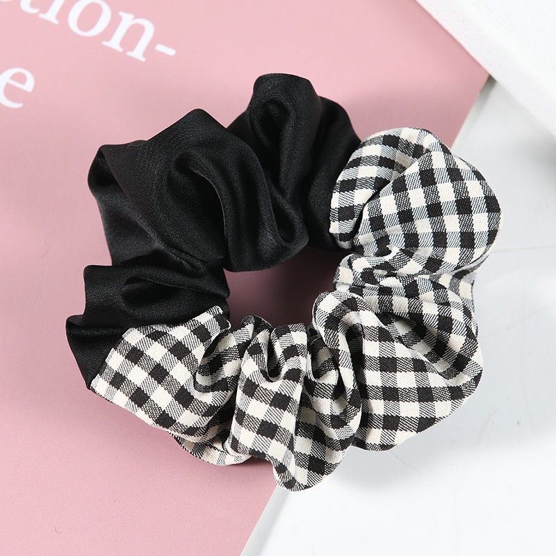 Dây Buộc Tóc Vải Scrunchies Kiểu Caro Xinh Xắn XIC12