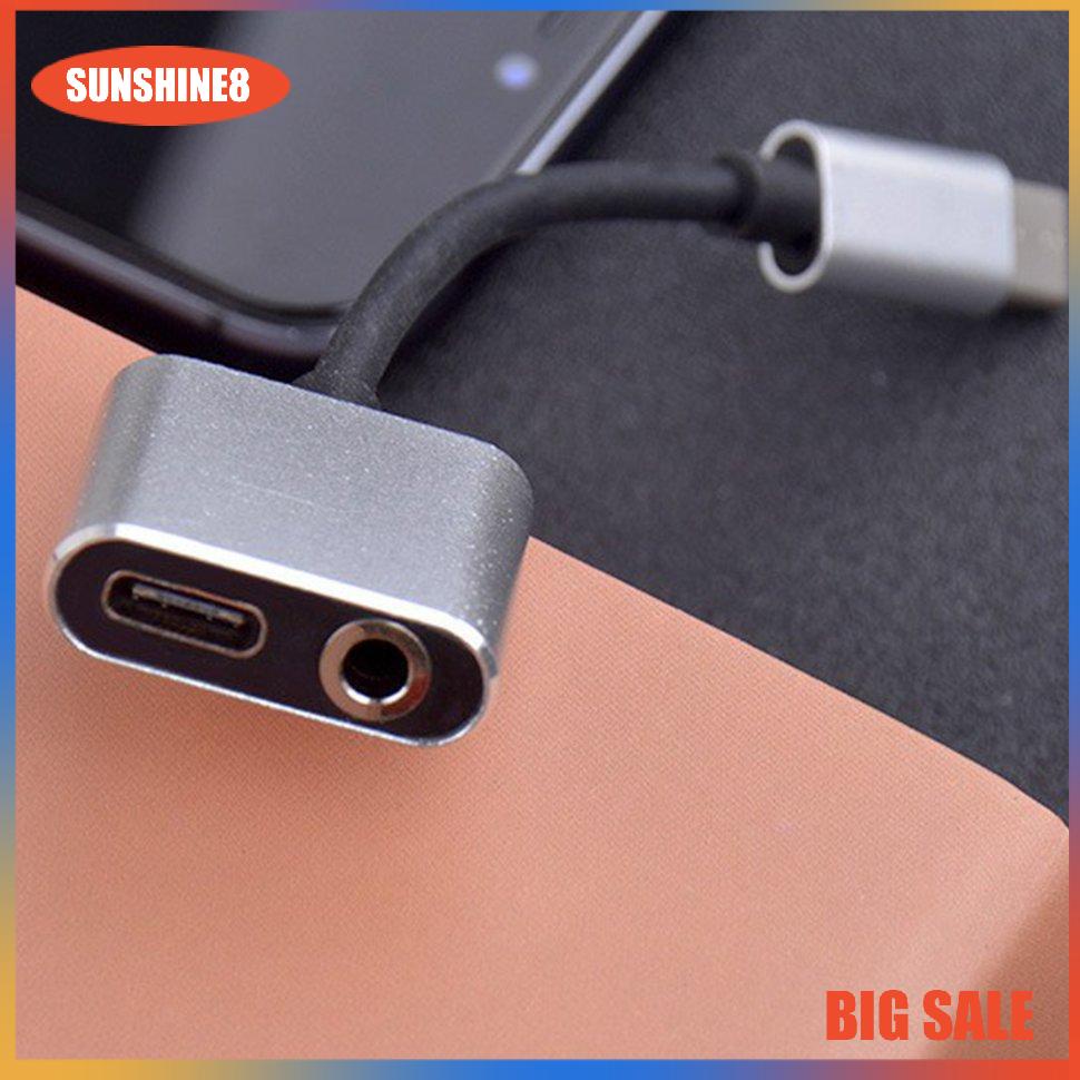 Đầu chia cổng USB Type-C sang 3.5mm 2 trong 1 tiện lợi
