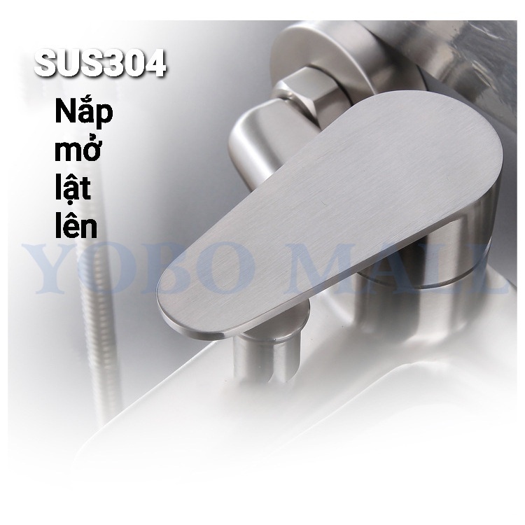 Bộ Vòi Sen Tắm Nóng Lạnh INOX 304 Dorsello Vòi Sen CâmTay Thép không gỉ siêu bền bảo hành 36 tháng - Yobomall