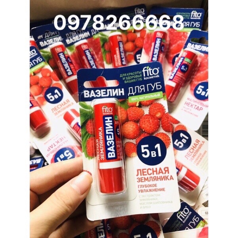 Son dưỡng môi vaseline 5in1 Nga Date mới