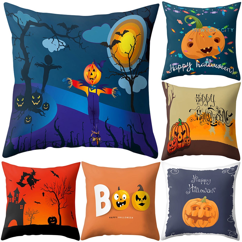 Vỏ Gối Sofa Trang Trí Chủ Đề Halloween