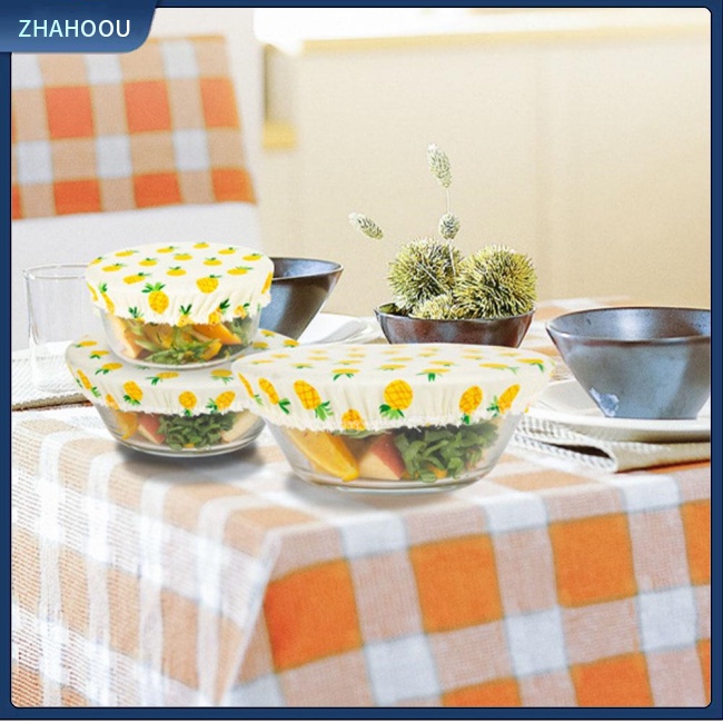 ☃Nhà☃ Set 3 Nắp Đậy Bát Đĩa Bảo Quản Thực Phẩm Chống Bụi Có Thể Tái Sử Dụng Ốp