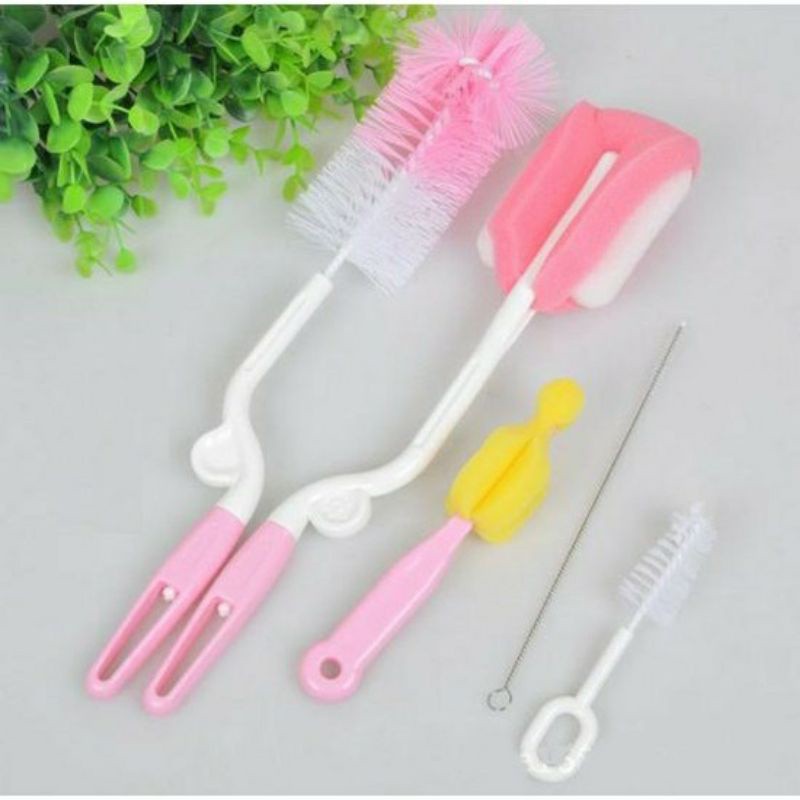 Bộ cọ vệ sinh bình sữa cho bé 5 chi tiết moon ship