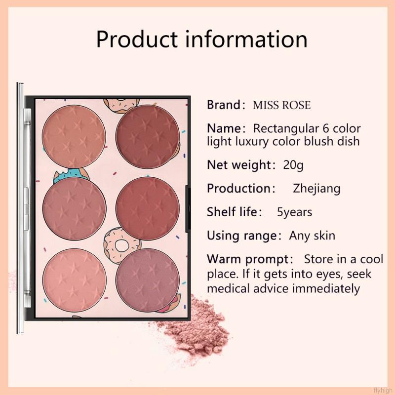 Bảng phấn má hồng MISS ROSE 6 màu tinh tế chất lượng cao | WebRaoVat - webraovat.net.vn
