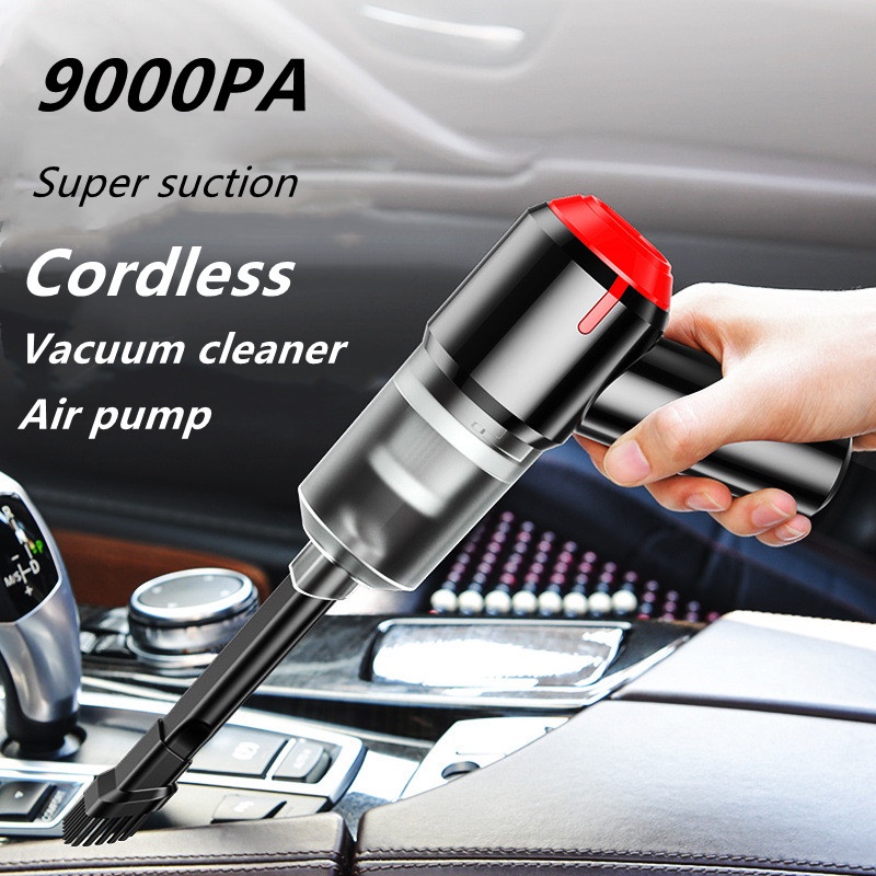 Máy hút bụi không dây ô tô 9000pa Máy bơm không khí sạc lại mạt bụi ướt và khô